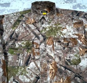 Cabelas Shirt Men Medium Tall Brown Button Up Chamois Cloth Heavy Outdoors Hunt - Picture 1 of 9