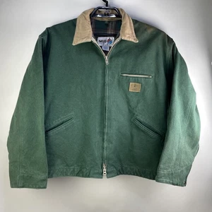 Vintage Imus Auto Body Canvas Detroit Style Flannel Lined Coat Size L - Picture 1 of 17