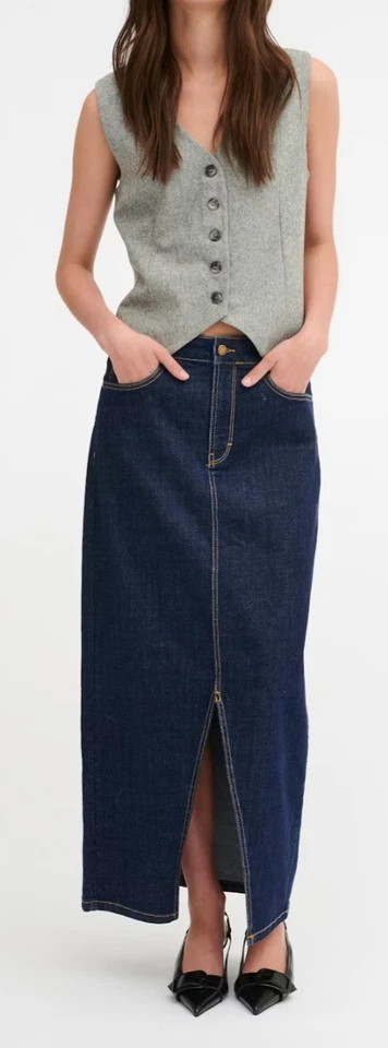 MY ESSENTIAL WARDROBE Dekota Denim High Waisted Midi Skirt, Size EU40. Rrp £89 - Image 1 of 4