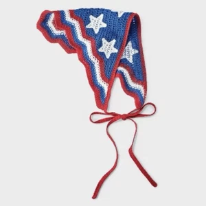 Neu mit Etikett Wild Fable Kopf Bandana Krawatte verstellbar USA Oh My Stars rot weiß blau - Bild 1 von 8
