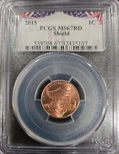 2015-P Lincoln Shield Cent PCGS MS 67 RD - Picture 1 of 4