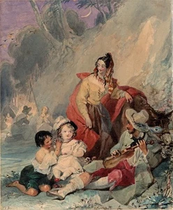 Francis Philip Stephanoff (1788-1860) Antique Watercolour Painting 19th Century - Imagen 1 de 9