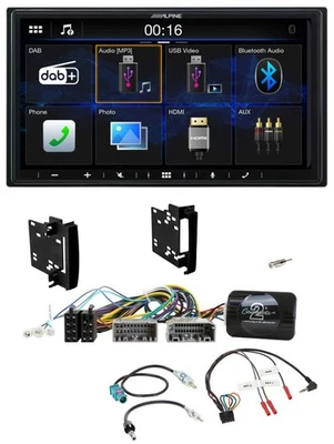 Alpine Bluetooth 2DIN Lenkrad DAB USB Autoradio für Chrysler Dodge Jeep - Bild 1 von 4