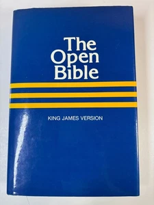 The Open Bible King James Version Hardcover 1975 Nelson Red Letter DJ Blue - Picture 1 of 16
