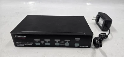 Starview SV431DVIUAHR 4-Port Dual Link DVI USB KVM Switch - TESTED - GC-6273 - Image 1 of 4