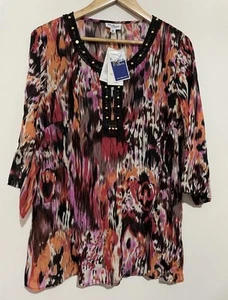 Millers Top Size 16 Women’s Top Blouse Multicoloured Floral V-Neck 3/4 Sleeve - Bild 1 von 11