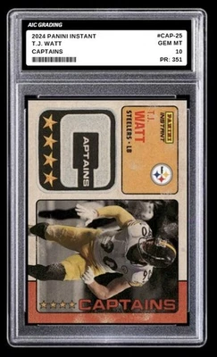 2024 TJ Watt Panini Instant Captains Card #CAP-25 1/351 Graded 10 - Image 1 of 4