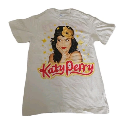Katy Perry 男式 Kitty Mask 09 Tour T 恤白色 — 第 1/4 张图片