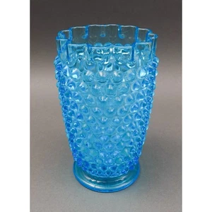 Elson Glas Tautropfen gekräuselten Rand blau Schuhnagelglas Sellerie Vase (lesen) - Bild 1 von 9