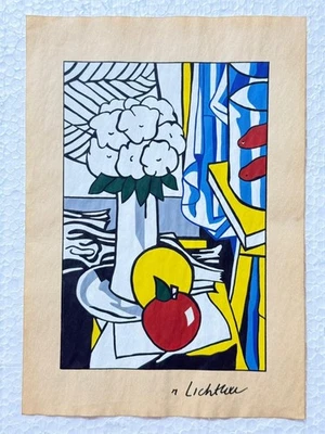 Roy Lichtenstein (Handmade) Drawing on antique paper Signed and Sealed. - Image 1 of 2