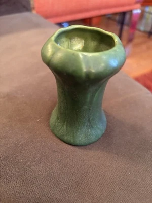 Hampshire Heavy Green Matte Glazed Miniature Arts & Crafts Pottery Vase - Image 1 of 4