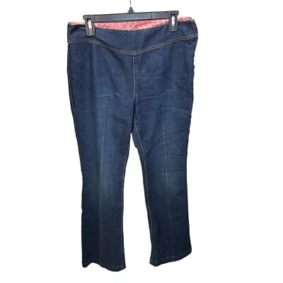 Jeans feminino Sigrid Olsen tamanho 8 azul bootcut sólido - Imagem 1 de 4