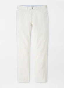 ***NUEVO CON ETIQUETAS*** Pantalón Peter Millar Satén Cinco Bolsillos - Marfil - Imagen 1 de 1