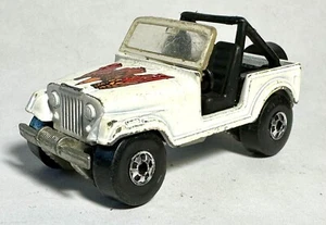 Coche de juguete vintage Mattel Hot Wheels - 1981 CJ-7 blanco Jeep Golden Eagle Renegade - Imagen 1 de 3