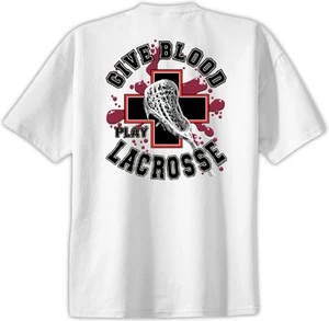 Lacrosse Give Blood T-Shirt Jersey Short Sleeve Tee New Adult and Youth Sizes - Bild 1 von 2