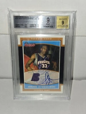 2002-03 Bowman Signature Autograph Rookie AMARE STOUDEMIRE Rc Auto BGS 9 Mint - Image 1 of 3