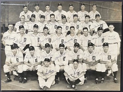 1940 Detroit Tigers A.L. Подписанное фото команды чемпионов x33 автографы MLB JSA LOA - Изображение 1 из 4