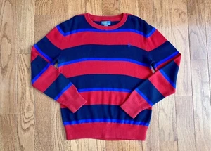 Polo Ralph Lauren Stripe Cotton Pony Crew Sweater, Youth Size L(14-16) EUC - Picture 1 of 4