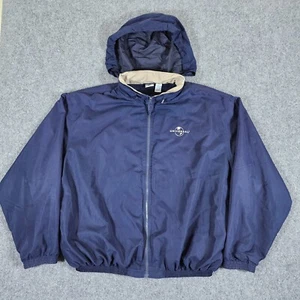 Chaqueta cortavientos vintage años 90 "Universal Studios" cremallera capucha azul para hombre talla 3XL - Imagen 1 de 11