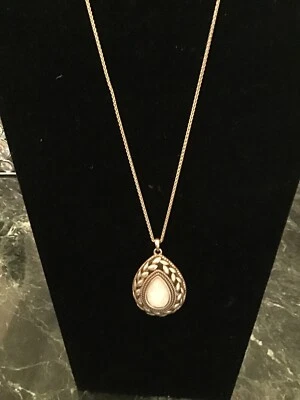 Lucky Brand Gold Tone and Imitation Pearl Teardrop Pendant Necklace, NWT - Image 1 of 4