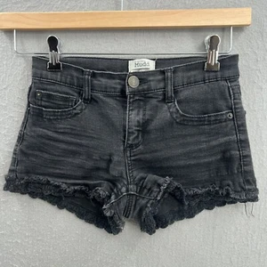 Mudd Black Denim Shorts Womens Junior Size 5 Mid Rise Stretch Denim 2.5" Inseam - Picture 1 of 6
