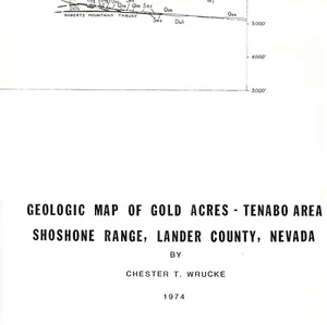 USGS Geologic Map: Gold Acres - Tenabo Area Shoshone Range, Nevada - Picture 1 of 3