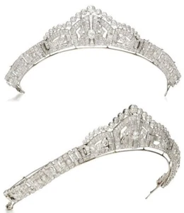 925 Sterling Silver 60ct Cubic Zircon Tiara Jewellery - Picture 1 of 4