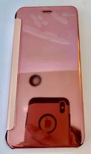 ❤️Cell Phone Case Rose Fits iPhone 7 Plus Pink Reflective Shiny Folding Metal❤️ - Picture 1 of 3