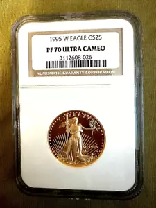 1995-W $25 American Gold Eagle PR 70 Ultra Cameo NGC - Picture 1 of 2