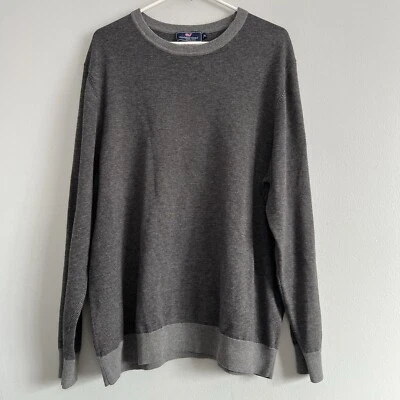 Vineyard Vines Men's Wool Cotton Blend Knit Crew Neck Sweater Sz XL Gray - Image 1 of 4