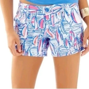 NWT Lilly Pulitzer Callahan Stretch Short Resort White Red Right Return SZ 12 - Picture 1 of 10