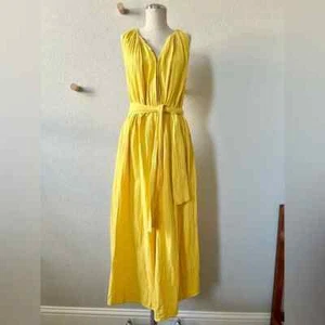 Apiece Apart Sleeveless Isla Jumpsuit in Sun Yellow Size 4 100% Cotton Gauze - Picture 1 of 6