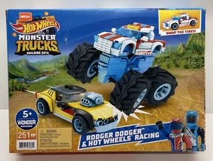 Mega Construx Hot Wheels Rodger Dodger & Racing Vehicle Monster Trucks Build Set - Picture 1 of 7