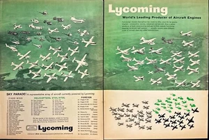 Lycoming Aircraft Engines Sky Parade Vintage 2 Page Print Ad 1959 - Picture 1 of 8