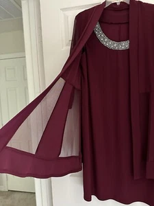 R&M Collection Women's Two Piece Set Color Merlot Dress Sz 12 Style 8442JC $120 - Picture 1 of 12