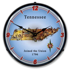 State of Tennessee LED Backlit Clock - Picture 1 of 3