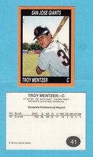 1990 Cal League Cards Troy Mentzer - San Jose Giants - Box 201