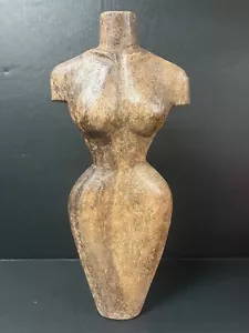 CARVED WOOD PAPER MACHE MOLD/SCULPTURE OF FEMALE MANNEQUIN PLAQUE #923 - Picture 1 of 10