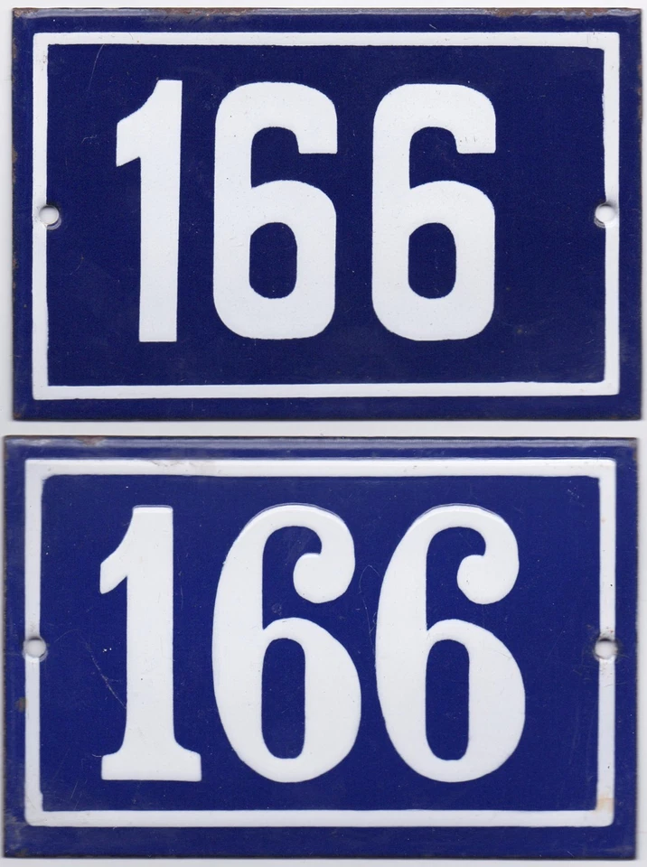 Placa placa placa placa parede rua casa francesa antiga número 166 porta portão - Imagem 1 de 1