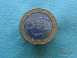 2007 Dominican Republic 5 Pesos Republica Dominicana - Picture 1 of 2