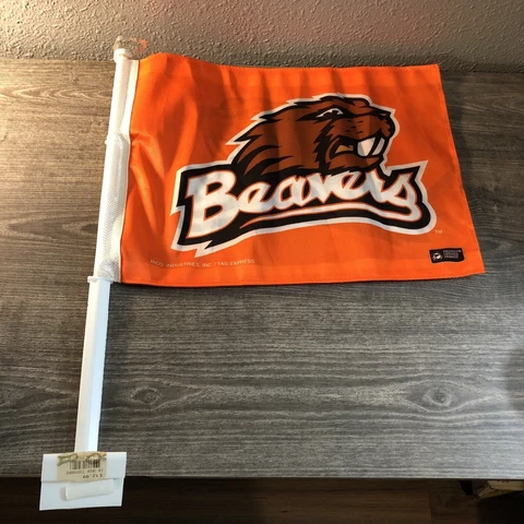 Oregon State University - Car Flag - Orange with Beaver Logo.                  C Cover