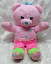 The Original Doodle Bear 24" Plush Girl Teddy Pink Toy Stuffed Animal Blue Hair