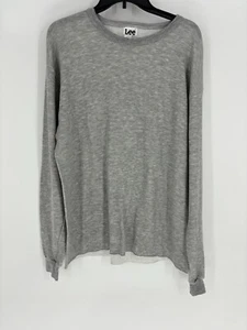 Lee Heathered Gray Static Long Sleeve Crew Neck Shirt Men's Size Medium - Picture 1 of 6