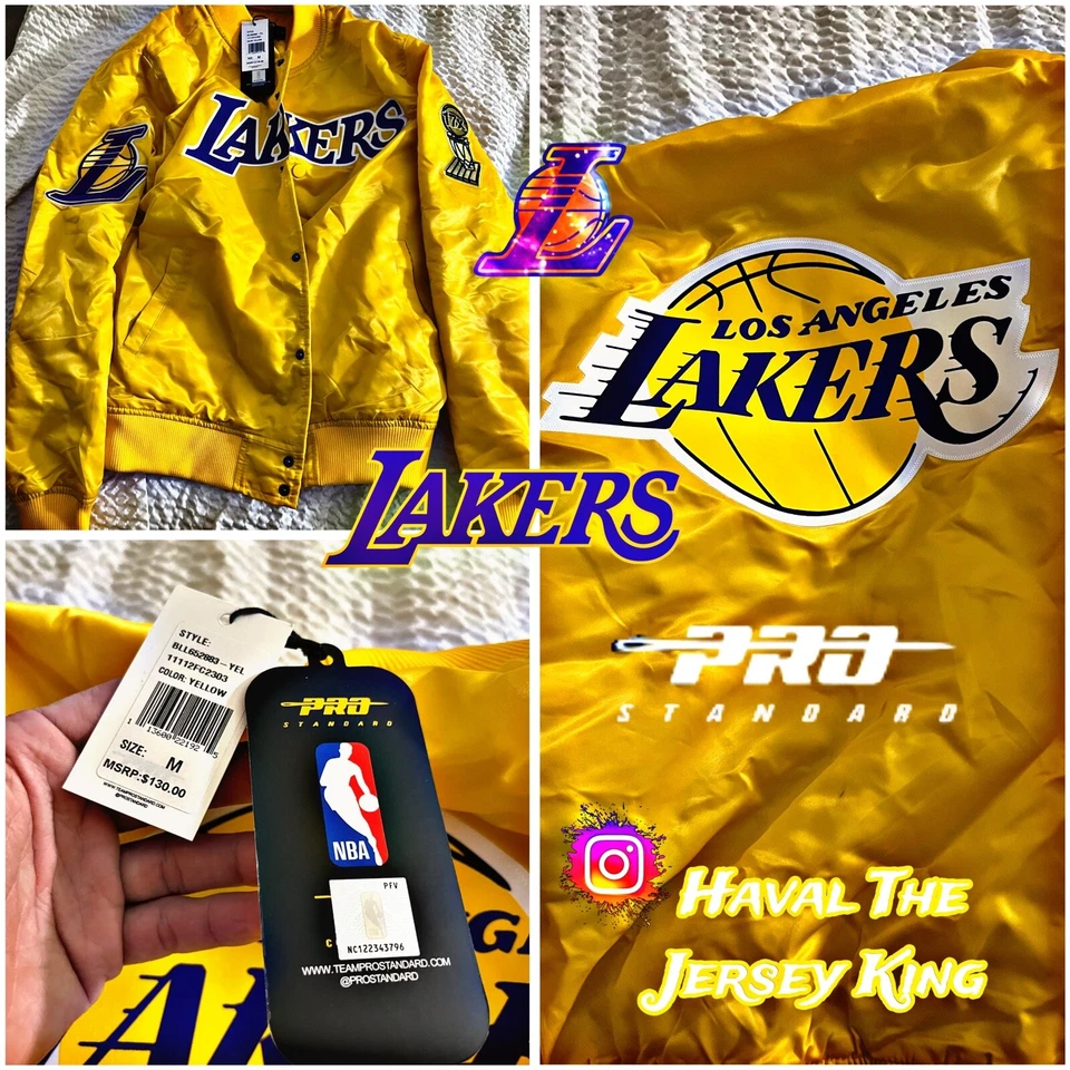 CHAQUETA SATINADA HOMBRE NBA LOS ANGELES LAKERS LOGOTIPO GRANDE 🏆🏀 Foto 1 de 1