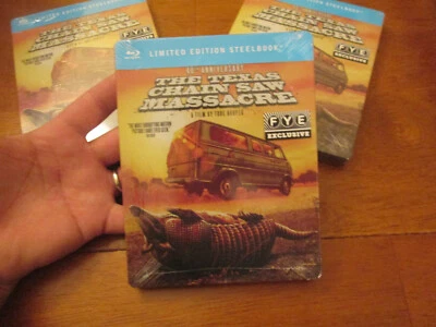 The Texas Chainsaw Massacre BLU RAY 40TH ANNIVERSARY Steelbook CHAIN SAW FYE NEW - Image 1 of 4