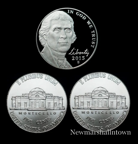 2015 P+D+S Jefferson Nickel Mint Proof Set ~ PD U.S. Coins from Bank Rolls Cover