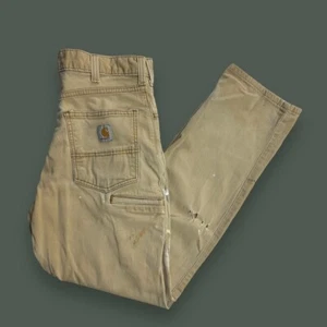 Pantalones Carpintero Carhartt Pantalones Beige Ropa de Trabajo W31 L28.5 - Imagen 1 de 4