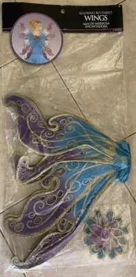 Disfraz de Alas de Mariposa Atractivo Amscan Púrpura y Azul Hombre Oro Brillo Foto 1 de 4