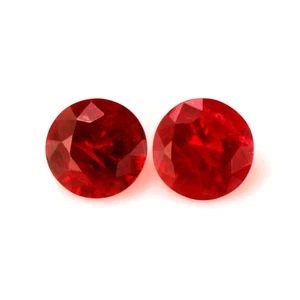 Mozambique Round Red Ruby Pair 0.46CT - Picture 1 of 6