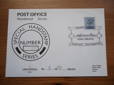 1984 ROYAL PRINCESS MAIDEN CRUISE Post Office Numbered Series Cover 127, 8/50 - Image 1 of 4